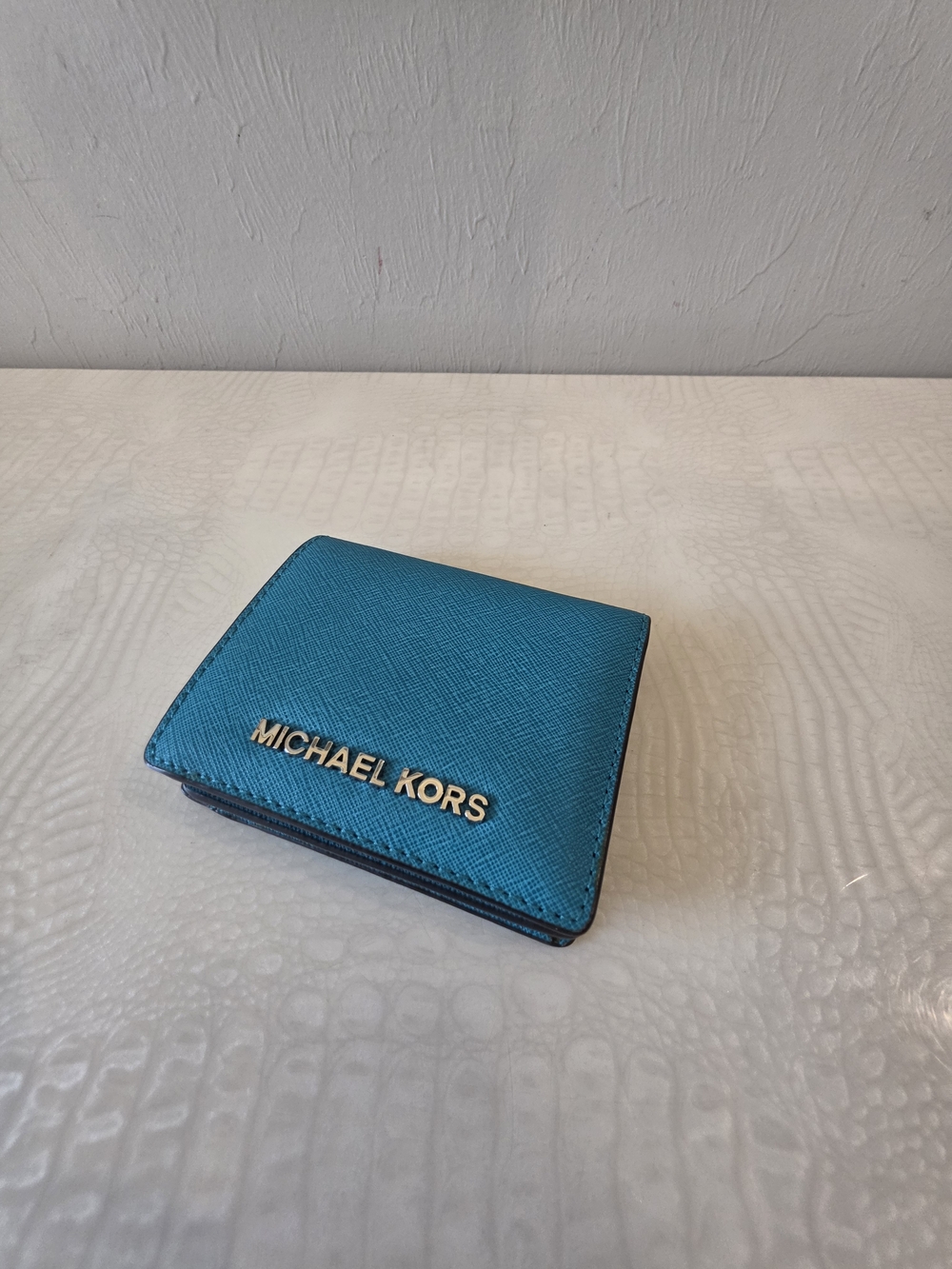 Michael Kors Teal Leather Bifold Wallet for Men